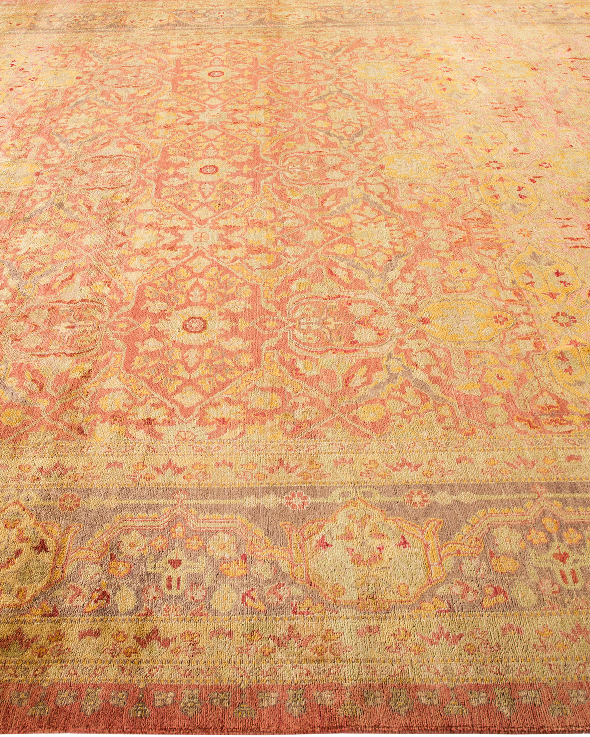 Eclectic, One-of-a-Kind Hand-Knotted Area Rug - Pink, 9' 2" x 11' 9"