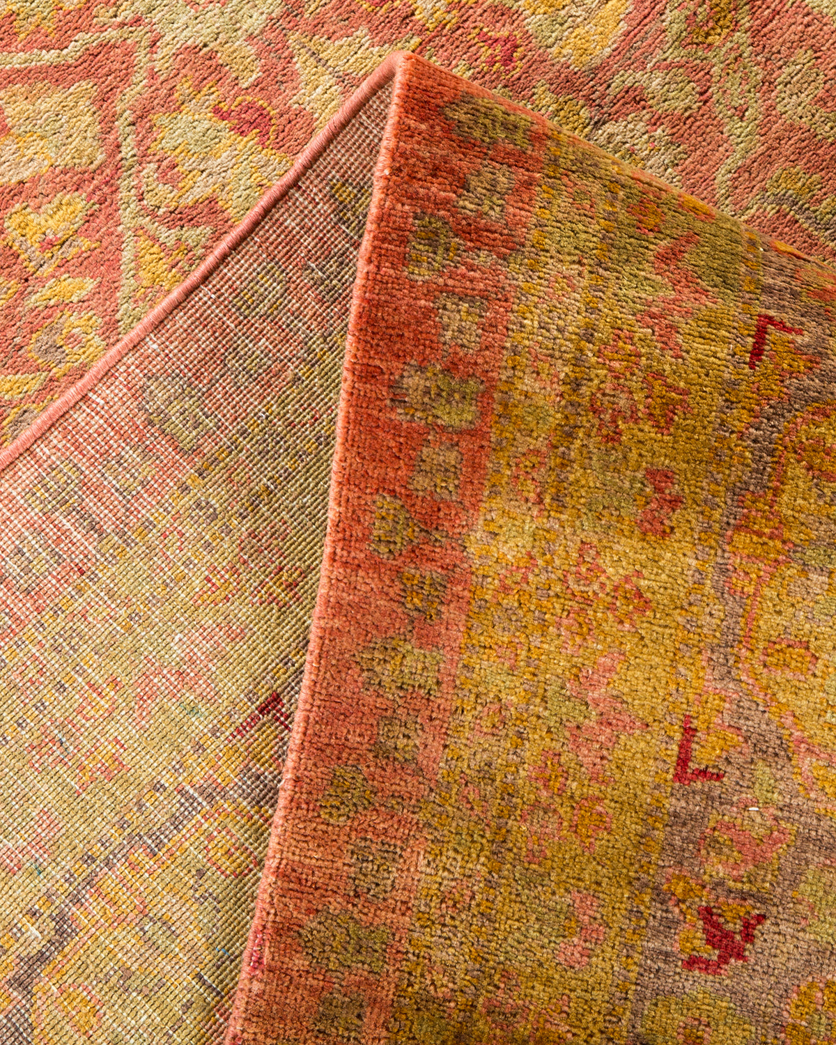 Eclectic, One-of-a-Kind Hand-Knotted Area Rug - Pink, 9' 2" x 11' 9"