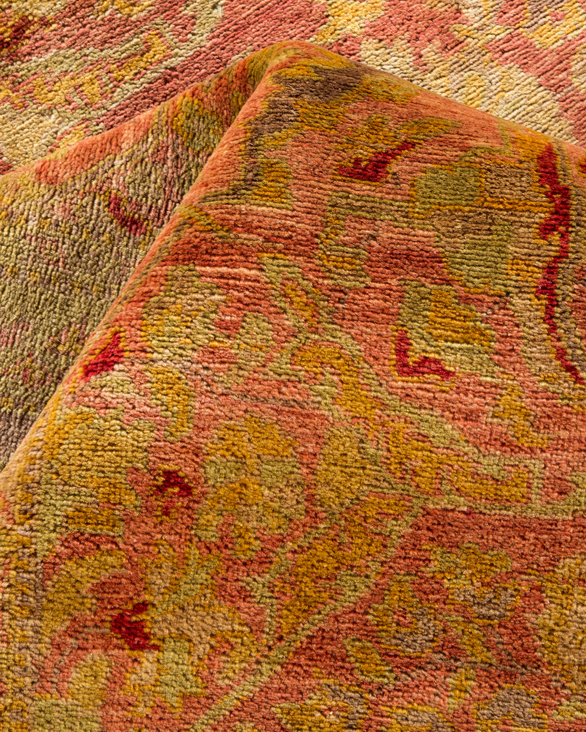 Eclectic, One-of-a-Kind Hand-Knotted Area Rug - Pink, 9' 2" x 11' 9"