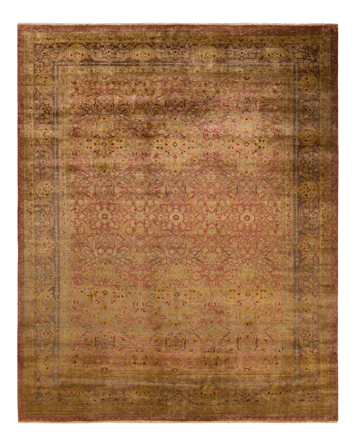 Eclectic, One-of-a-Kind Hand-Knotted Area Rug - Pink, 9' 2" x 11' 9"