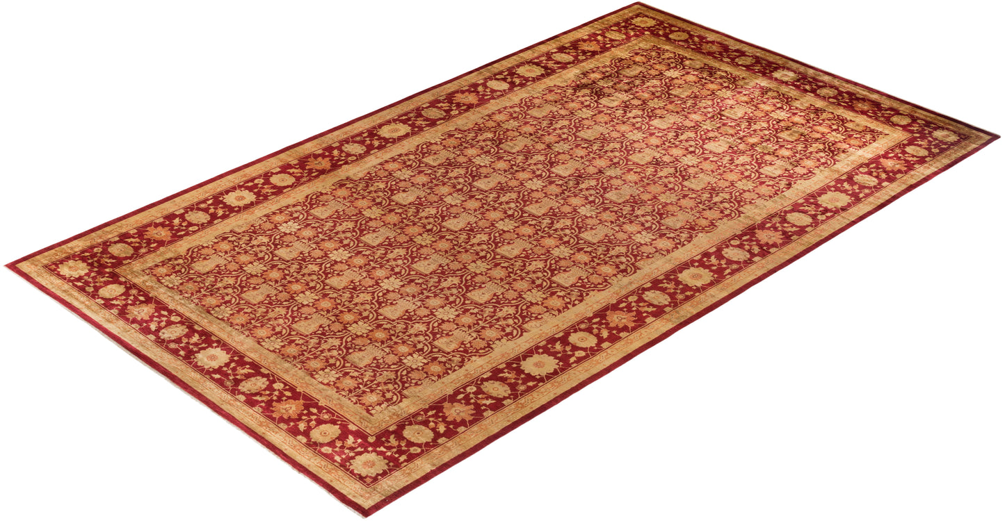 Eclectic, One-of-a-Kind Hand-Knotted Area Rug - Red, 10' 0" x 18' 0"