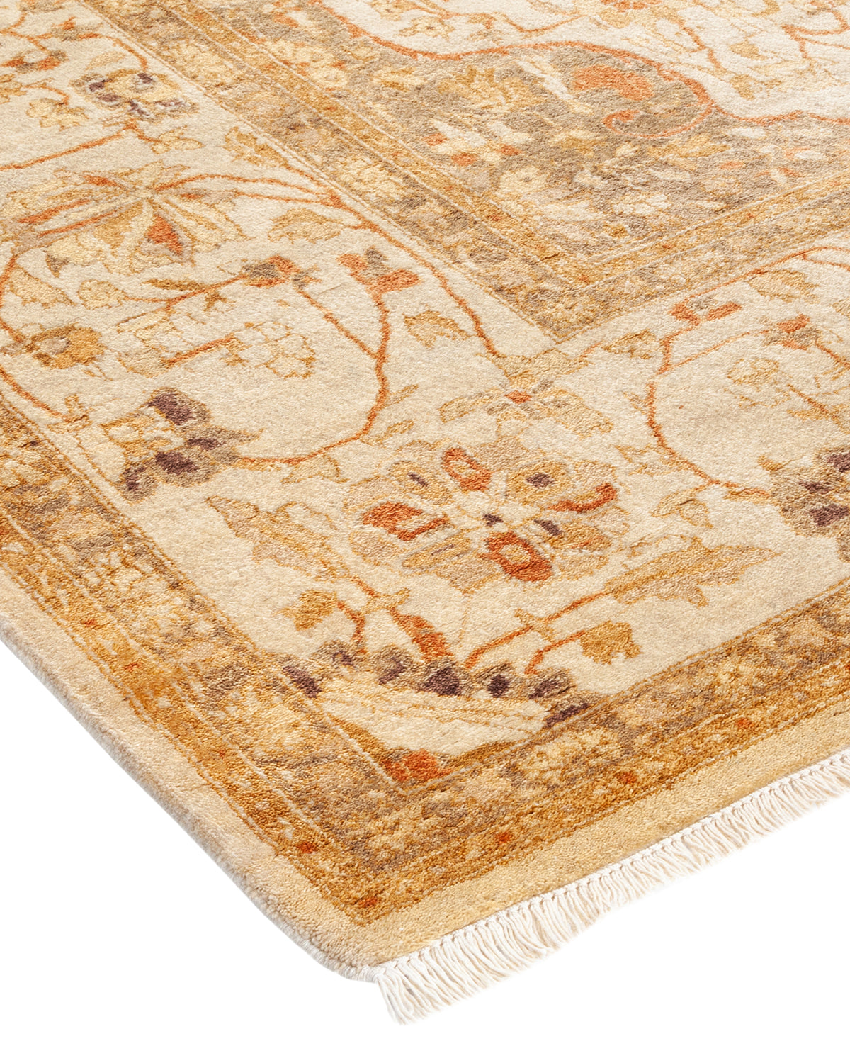 Mogul, One-of-a-Kind Hand-Knotted Area Rug - Ivory, 6' 1" x 9' 0"