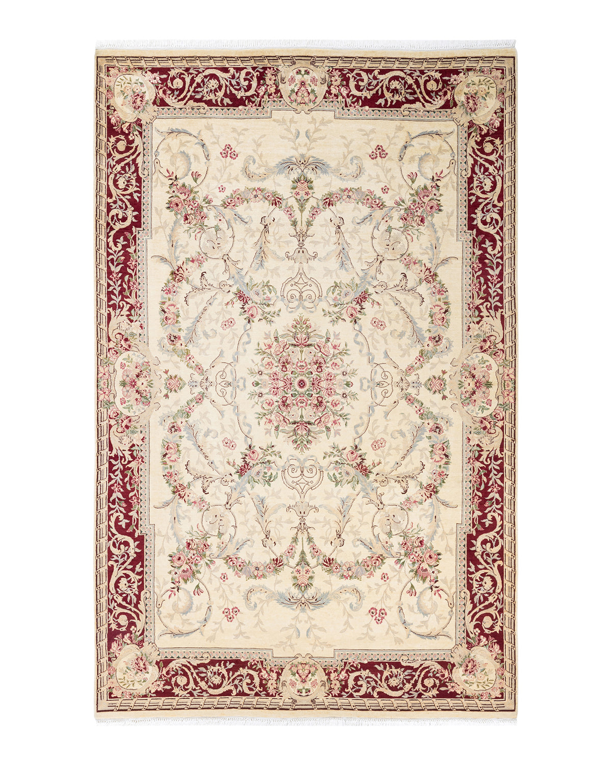 Mogul, One-of-a-Kind Hand-Knotted Area Rug - Ivory, 6' 0" x 9' 6"