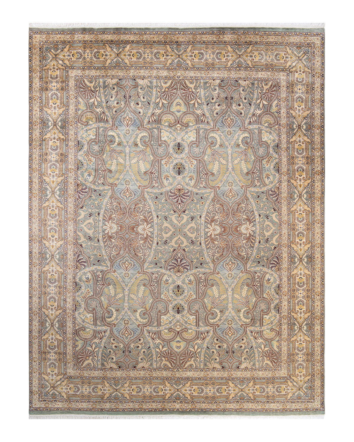 Mogul, One-of-a-Kind Hand-Knotted Area Rug - Light Gray, 7' 10" x 10' 5"