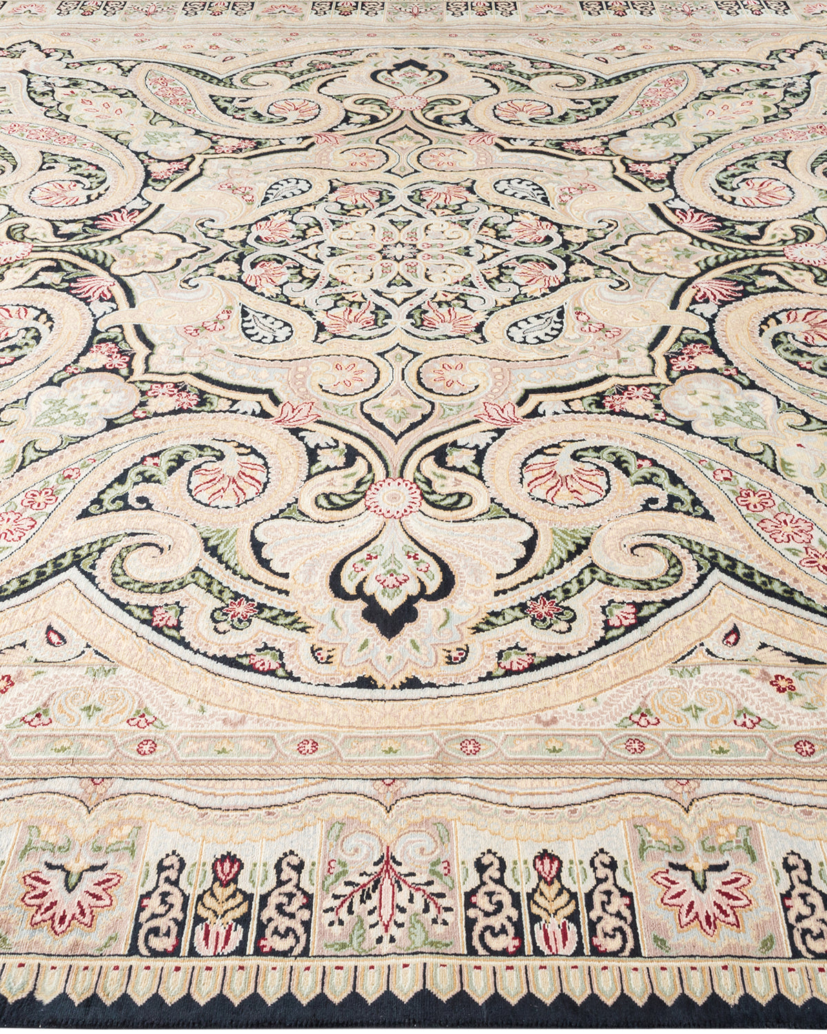 Mogul, One-of-a-Kind Hand-Knotted Area Rug - Black, 8' 2" x 10' 6"