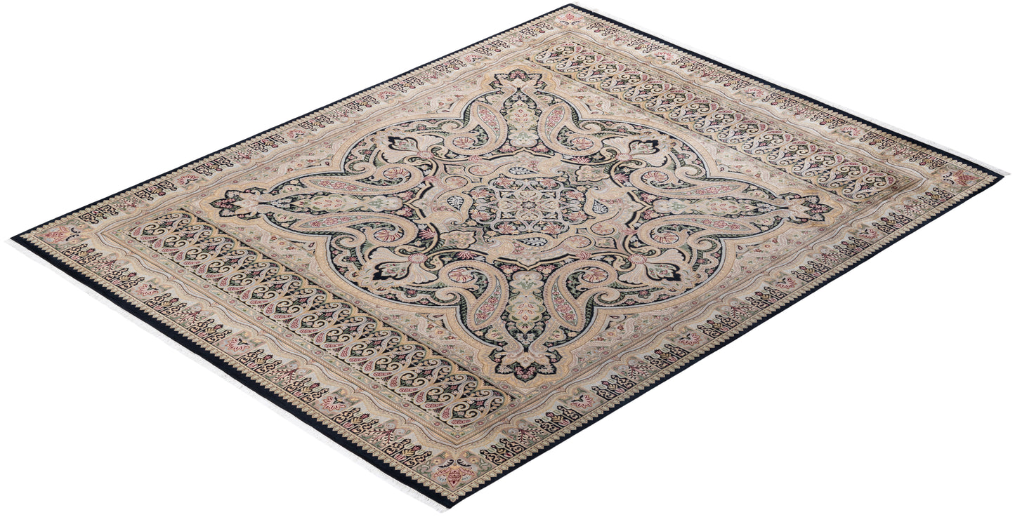 Mogul, One-of-a-Kind Hand-Knotted Area Rug - Black, 8' 2" x 10' 6"