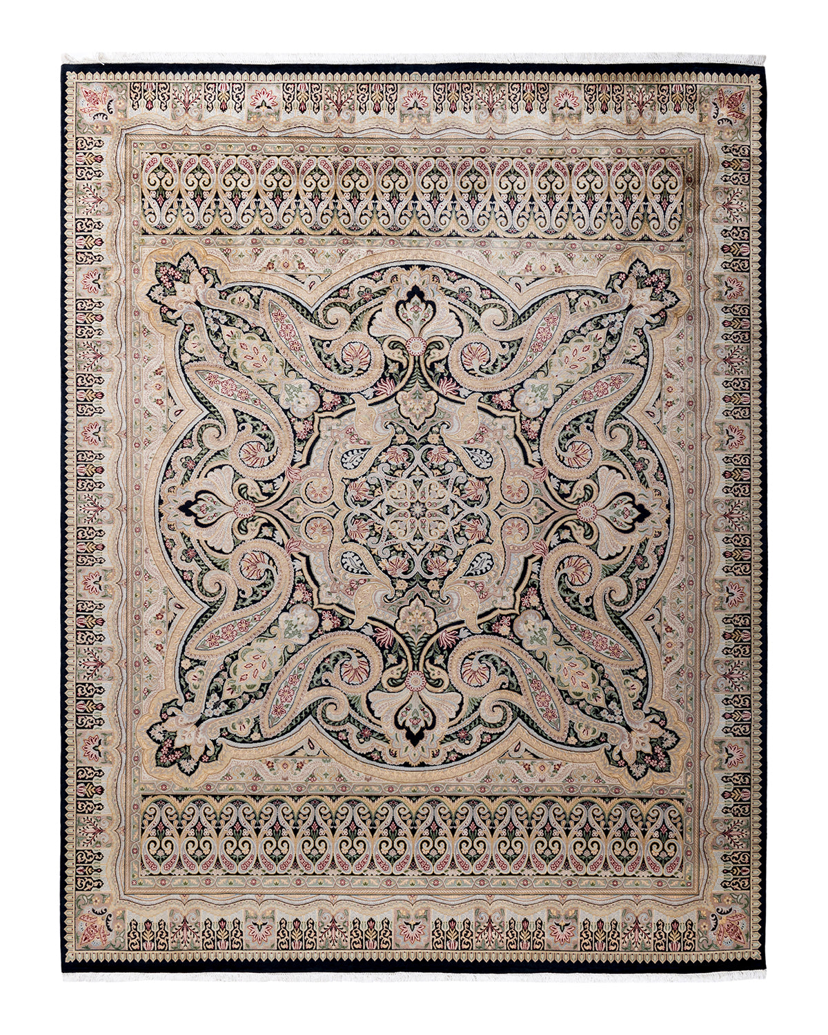 Mogul, One-of-a-Kind Hand-Knotted Area Rug - Black, 8' 2" x 10' 6"
