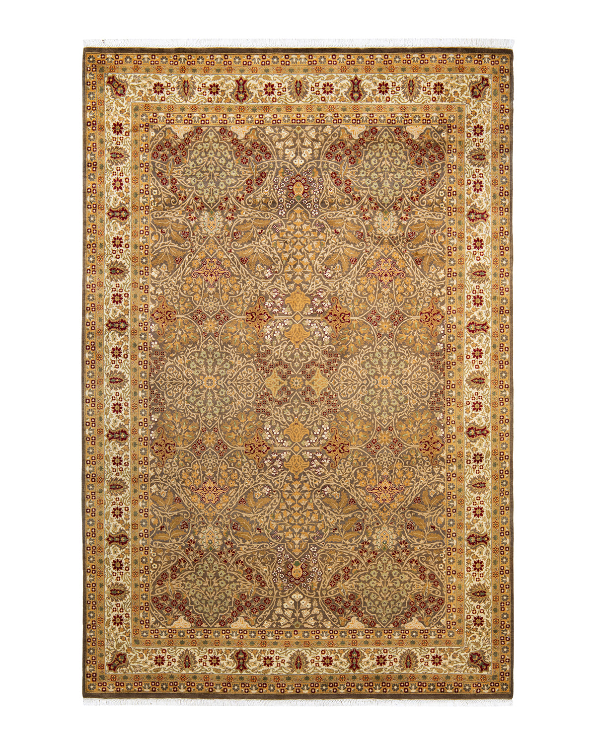 Mogul, One-of-a-Kind Hand-Knotted Area Rug - Brown, 6' 1" x 9' 2"