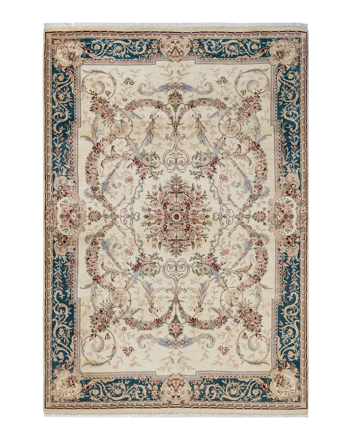 Mogul, One-of-a-Kind Hand-Knotted Area Rug - Ivory, 6' 0" x 8' 9"