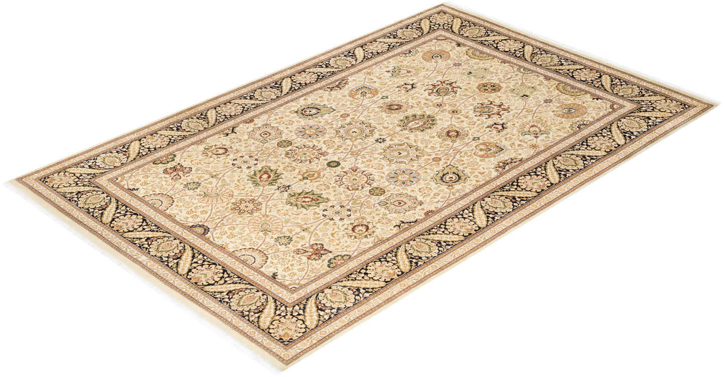 Mogul, One-of-a-Kind Hand-Knotted Area Rug - Beige, 6' 1" x 9' 5"