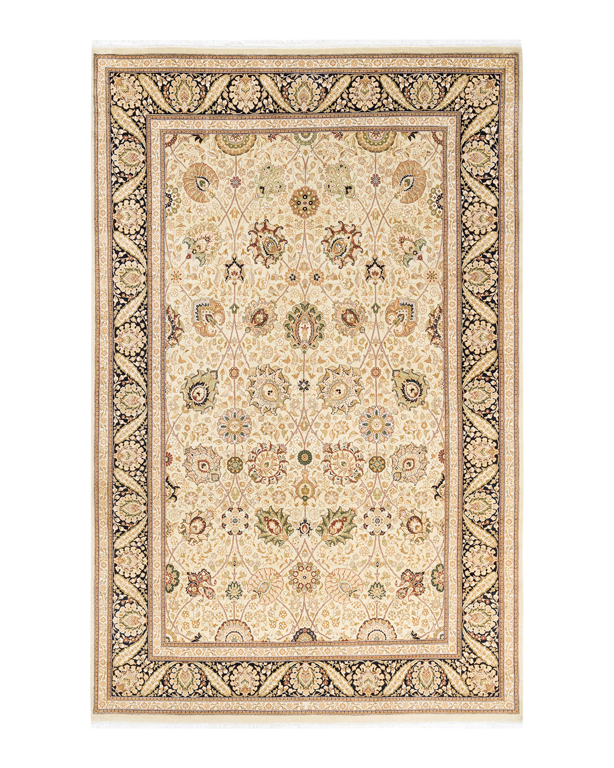 Mogul, One-of-a-Kind Hand-Knotted Area Rug - Beige, 6' 1" x 9' 5"