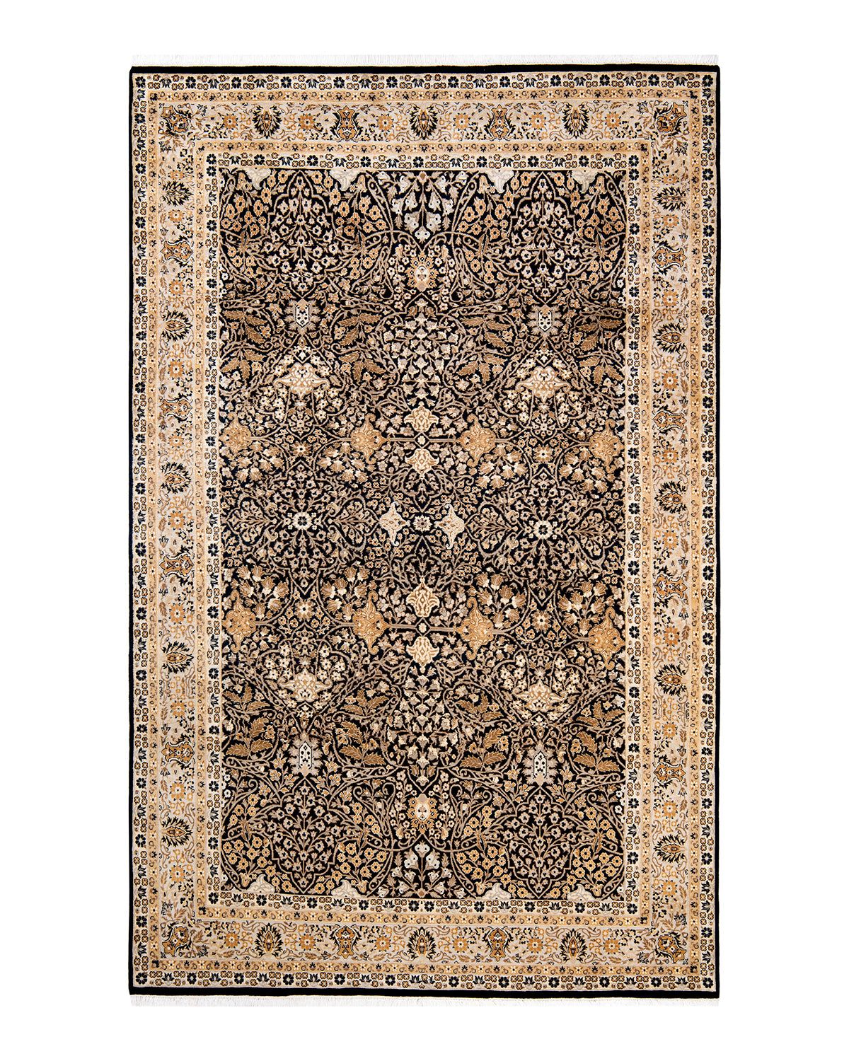 Mogul, One-of-a-Kind Hand-Knotted Area Rug - Black, 6' 0" x 9' 6"