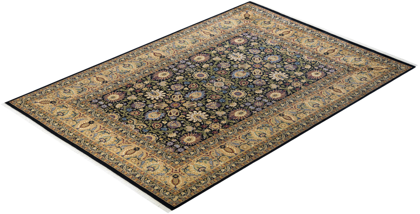 Mogul, One-of-a-Kind Hand-Knotted Area Rug - Black, 6' 1" x 8' 9"