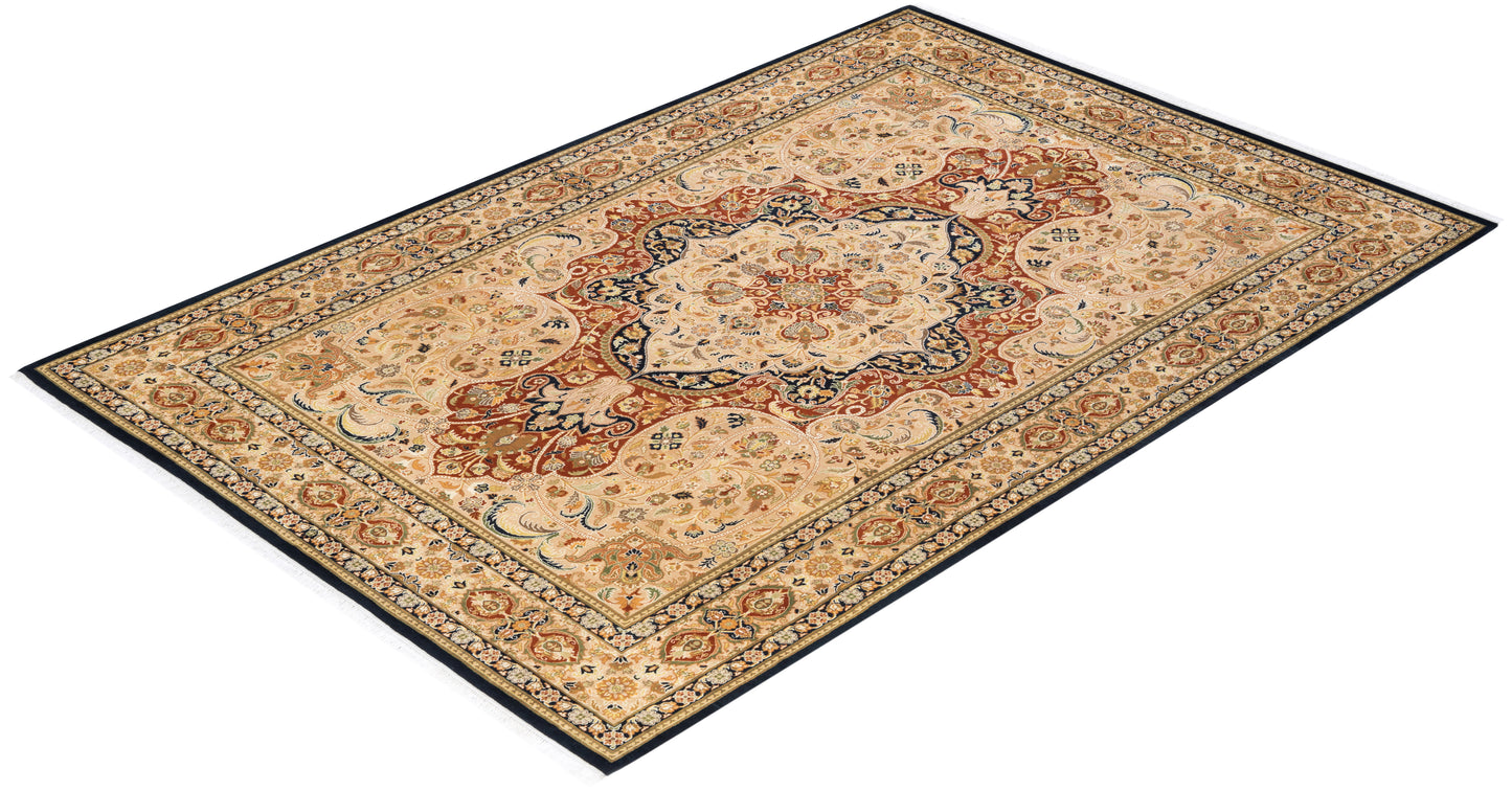 Mogul, One-of-a-Kind Hand-Knotted Area Rug - Black, 6' 1" x 9' 1"