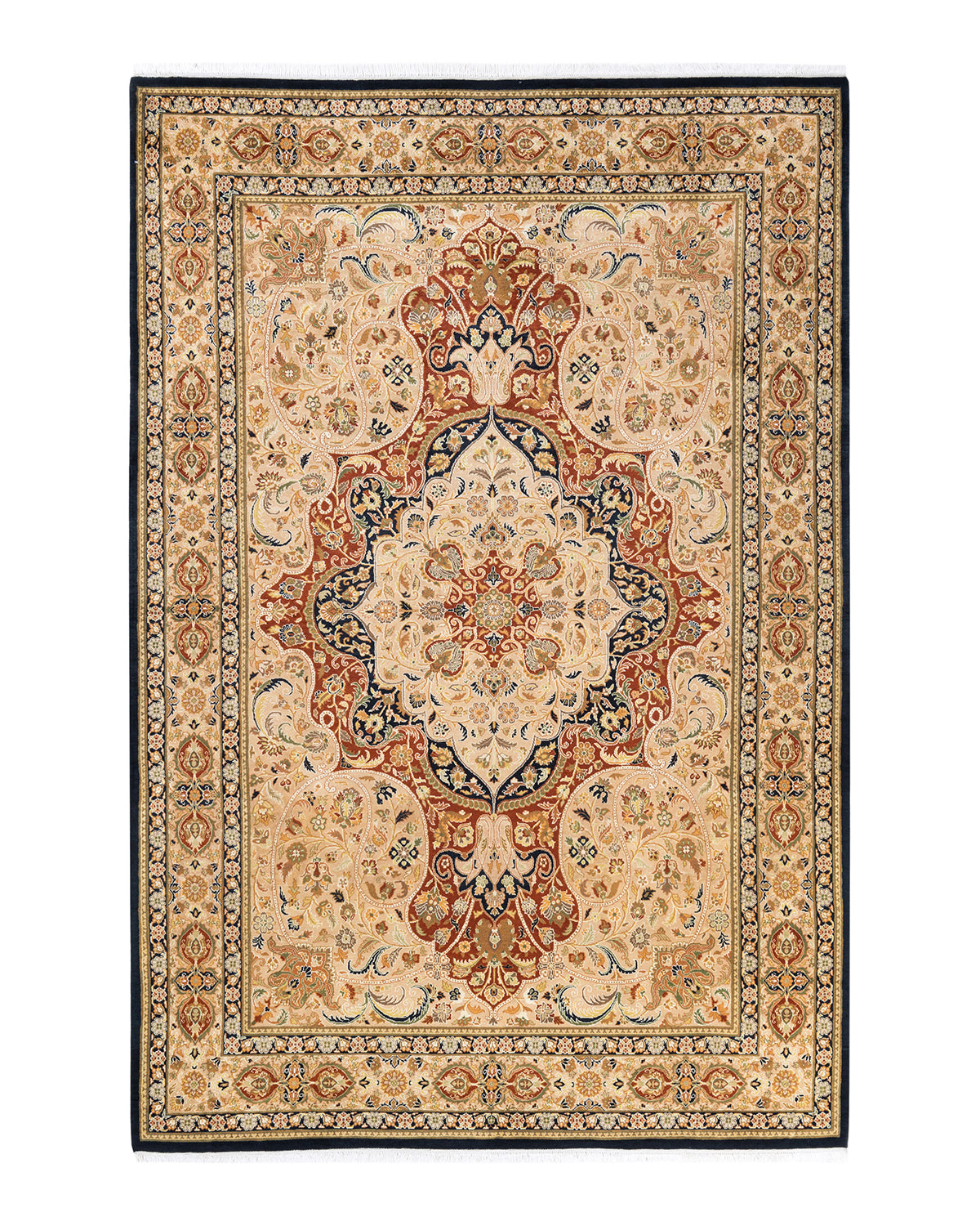 Mogul, One-of-a-Kind Hand-Knotted Area Rug - Black, 6' 1" x 9' 1"