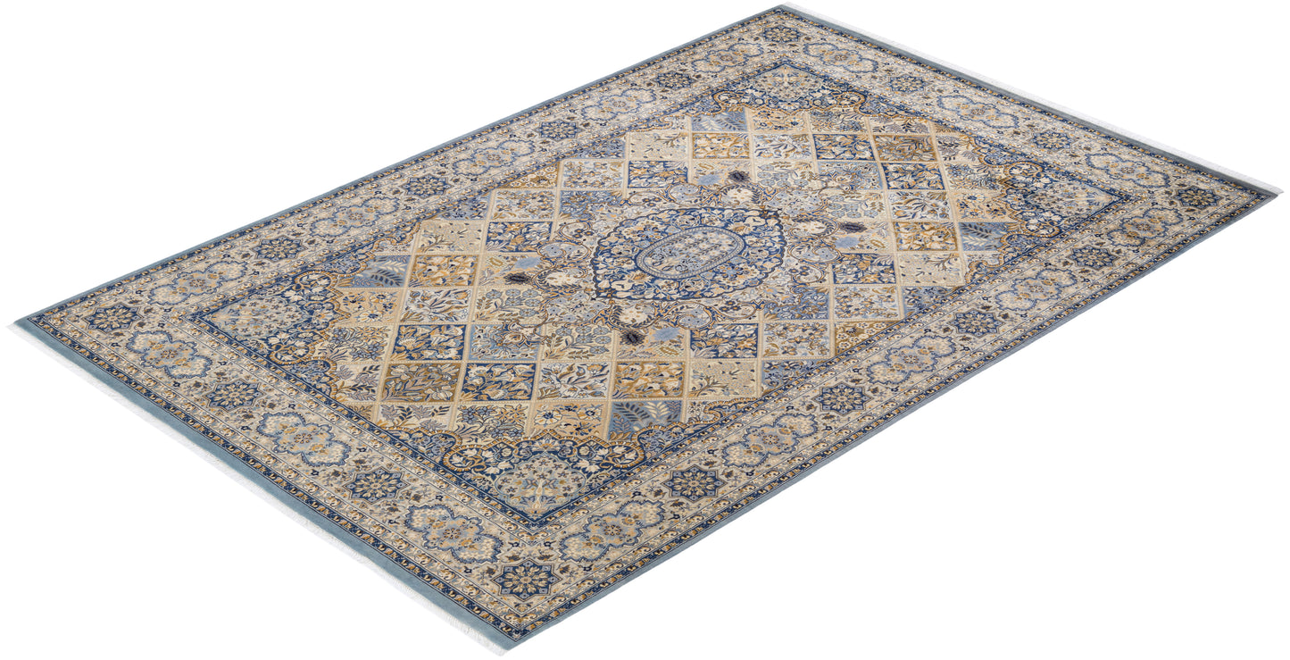 Mogul, One-of-a-Kind Hand-Knotted Area Rug - Gray, 6' 7" x 9' 10"