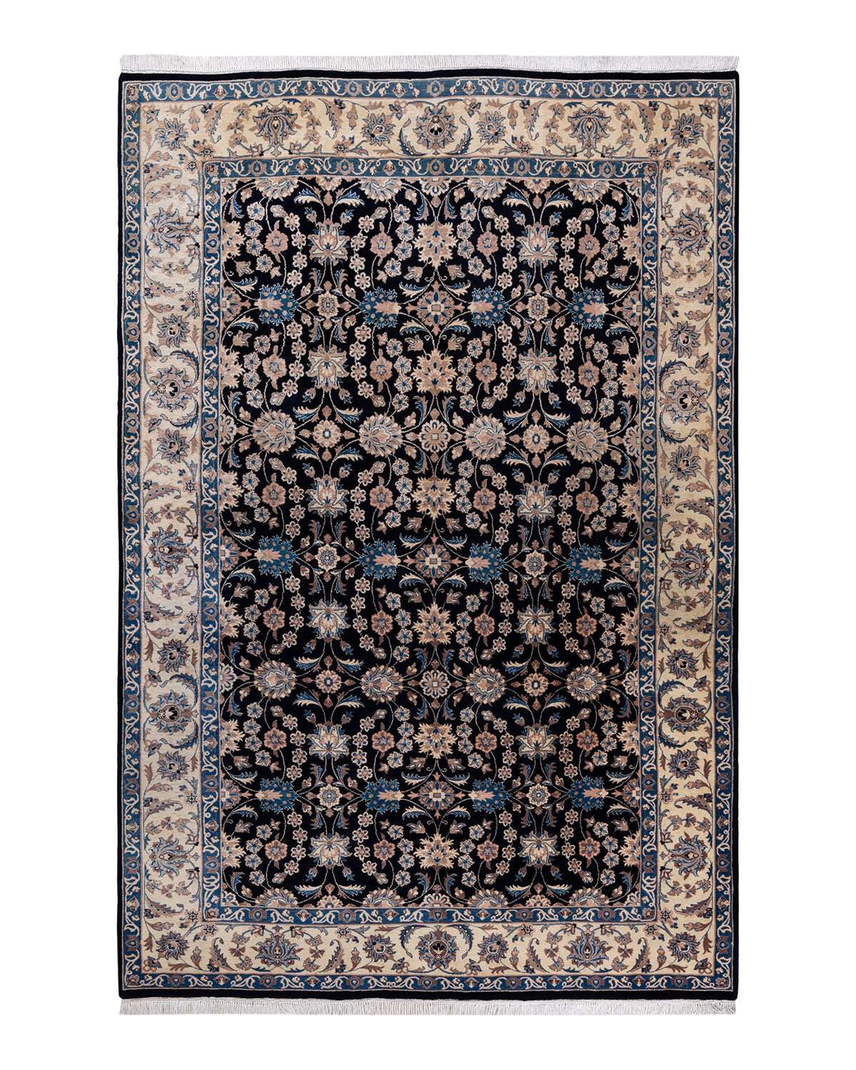 Mogul, One-of-a-Kind Handmade Area Rug - Blue, 6' 2" x 9' 5"