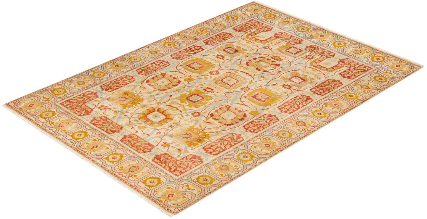 Mogul, One-of-a-Kind Handmade Area Rug - Ivory, 6' 1" x 8' 10"