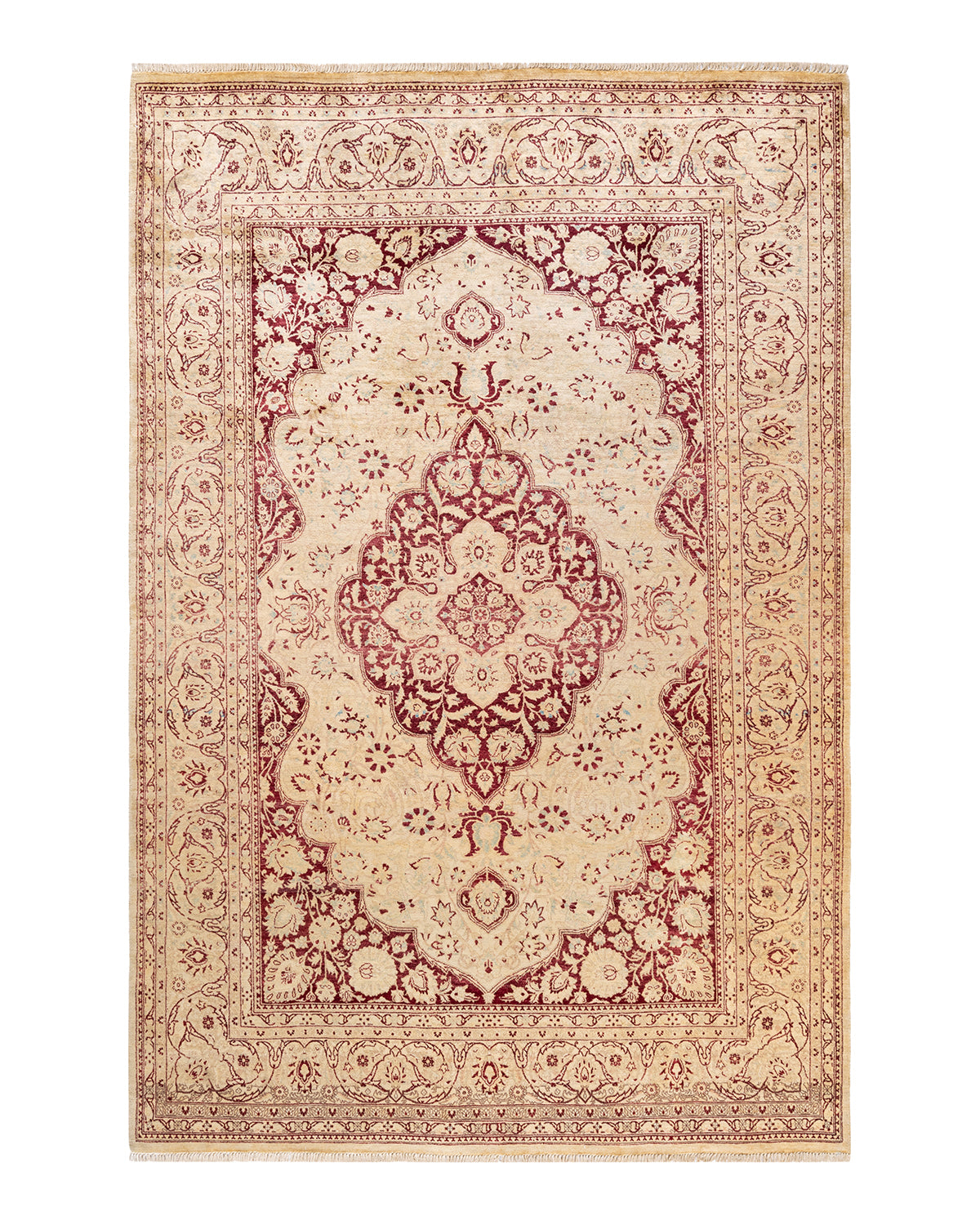 Mogul, One-of-a-Kind Handmade Area Rug - Ivory, 6' 2" x 9' 2"