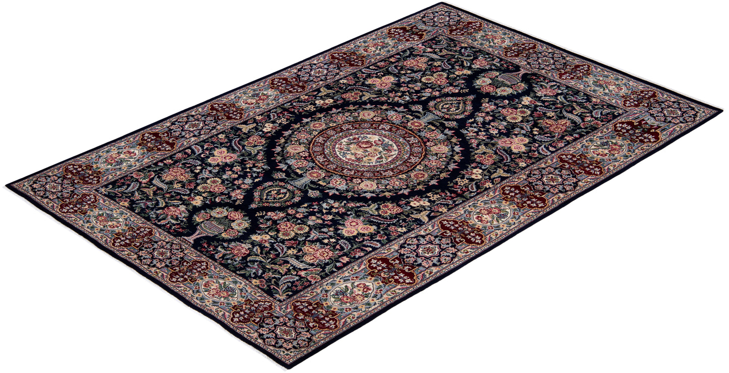 Mogul, One-of-a-Kind Handmade Area Rug - Black, 5' 9" x 9' 0"