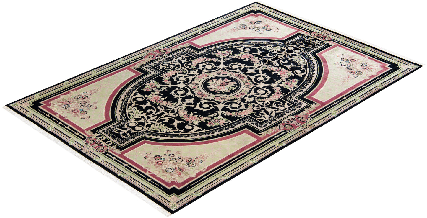 Mogul, One-of-a-Kind Handmade Area Rug - Black, 6' 2" x 9' 1"