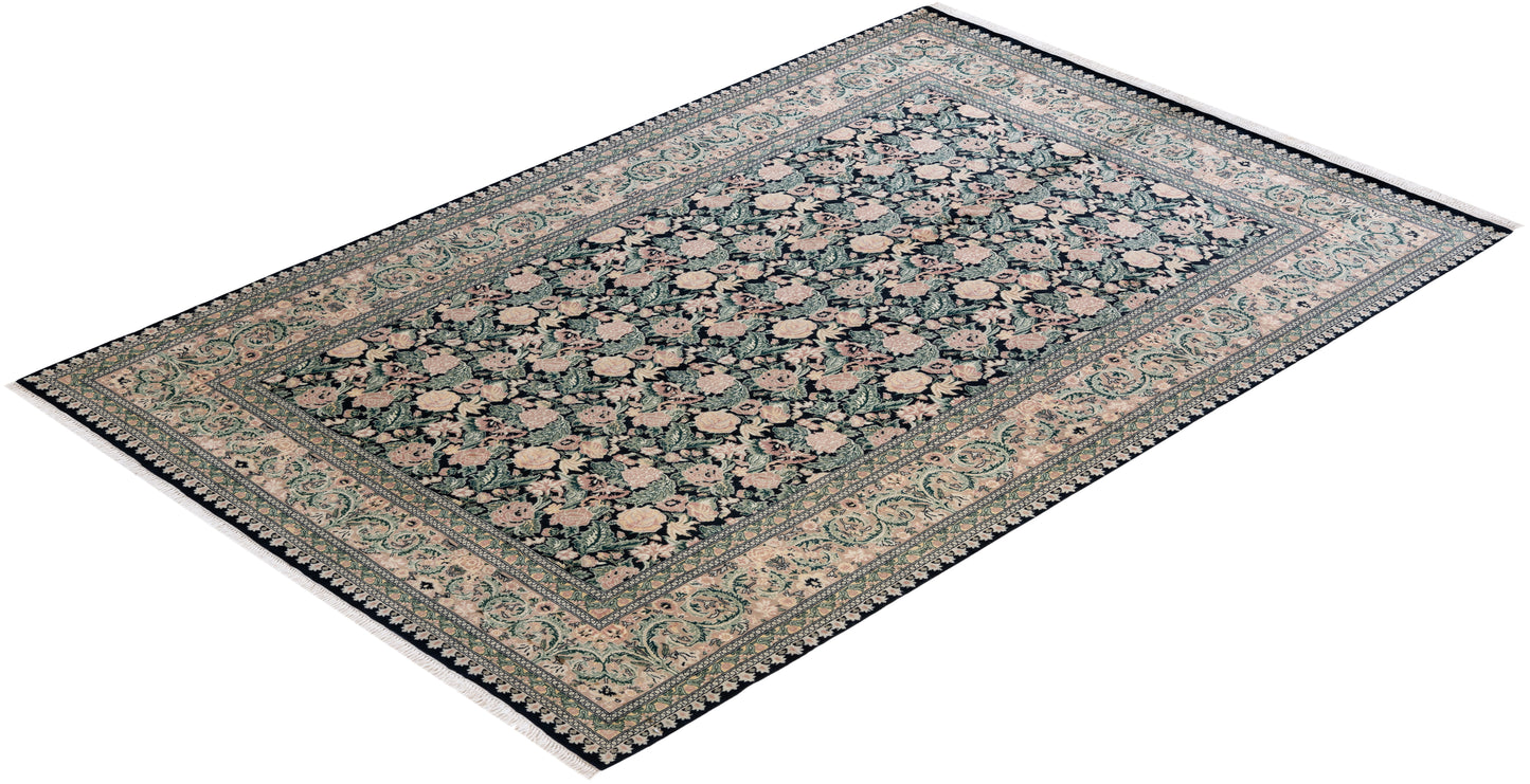 Mogul, One-of-a-Kind Hand-Knotted Area Rug - Black, 6' 1" x 9' 5"