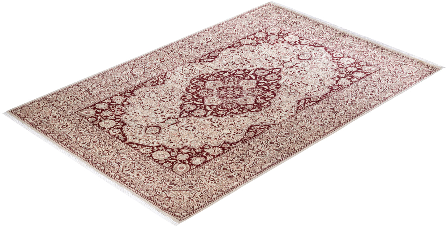 Mogul, One-of-a-Kind Handmade Area Rug - Ivory, 6' 2" x 9' 4"
