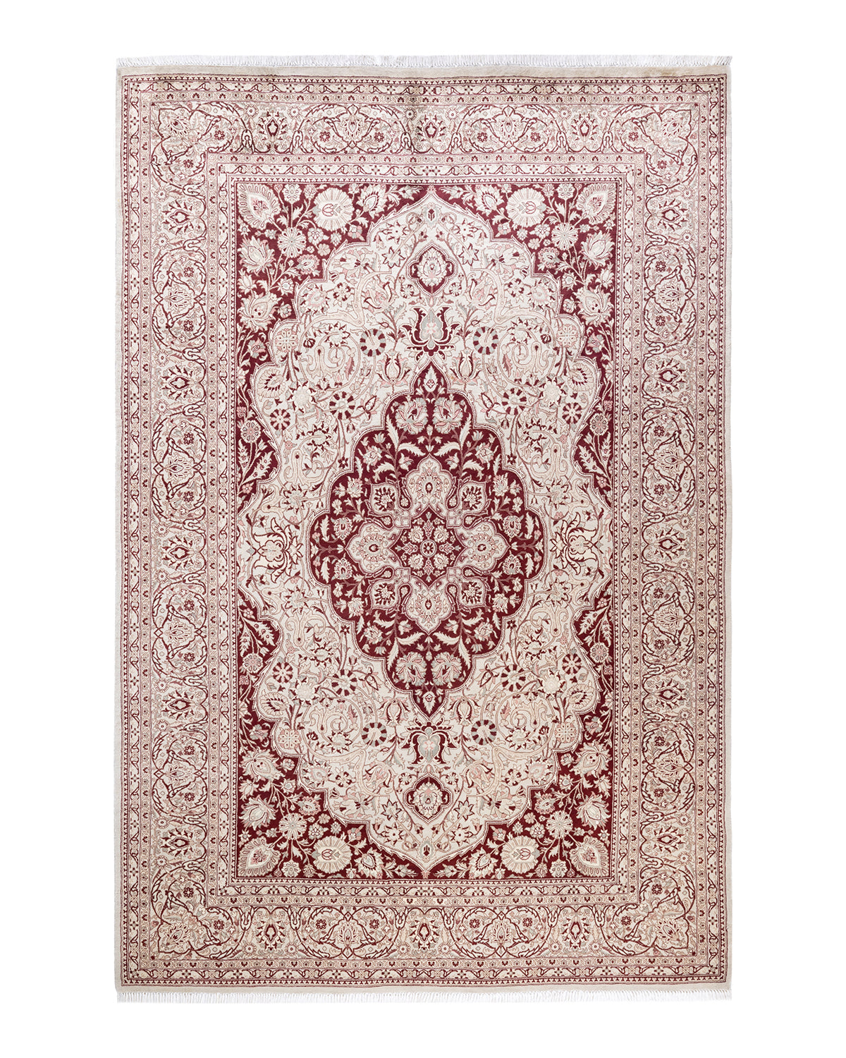 Mogul, One-of-a-Kind Handmade Area Rug - Ivory, 6' 2" x 9' 4"