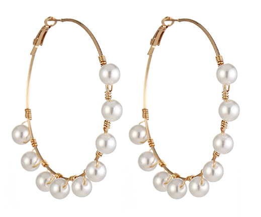 Sierra Over sized Pearl Hoops