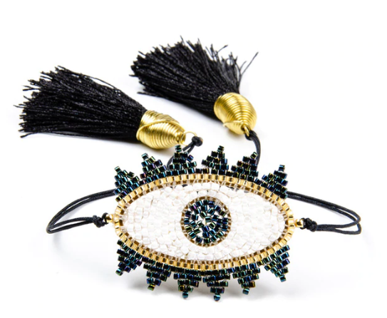 Laila Beaded Evil Eye 2 piece Bracelet