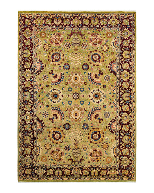 Mogul, One-of-a-Kind Hand-Knotted Area Rug  - Green, 6' 1" x 8' 10"