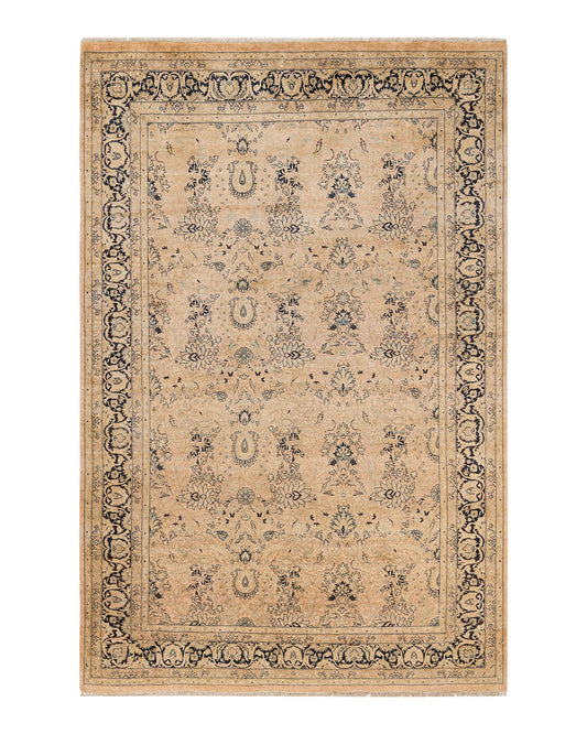 Mogul, One-of-a-Kind Hand-Knotted Area Rug  - Beige, 6' 2" x 9' 2"