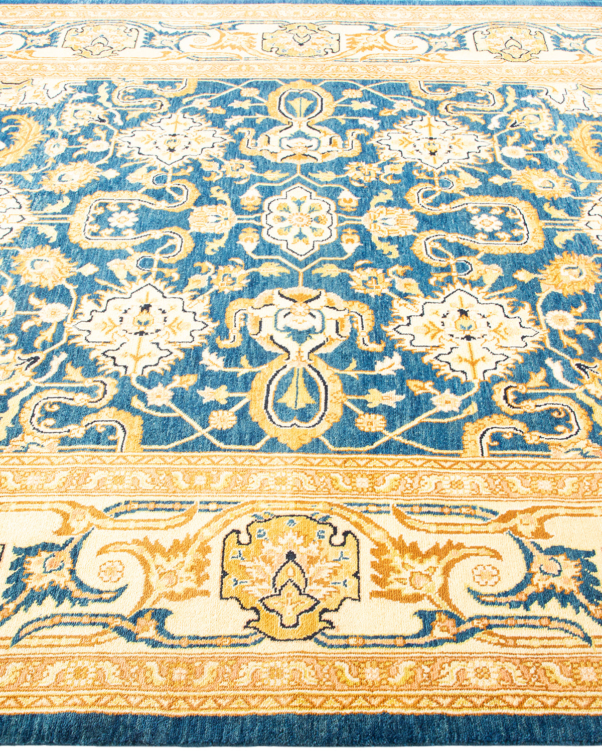 Eclectic, One-of-a-Kind Handmade Area Rug  - Blue, 6' 1" x 9' 0"