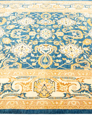 Eclectic, One-of-a-Kind Handmade Area Rug  - Blue, 6' 1" x 9' 0"