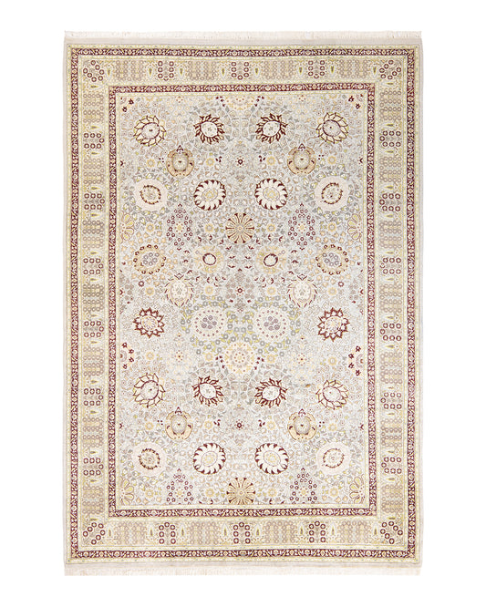 Mogul, One-of-a-Kind Handmade Area Rug  - Ivory, 6' 1" x 9' 1"