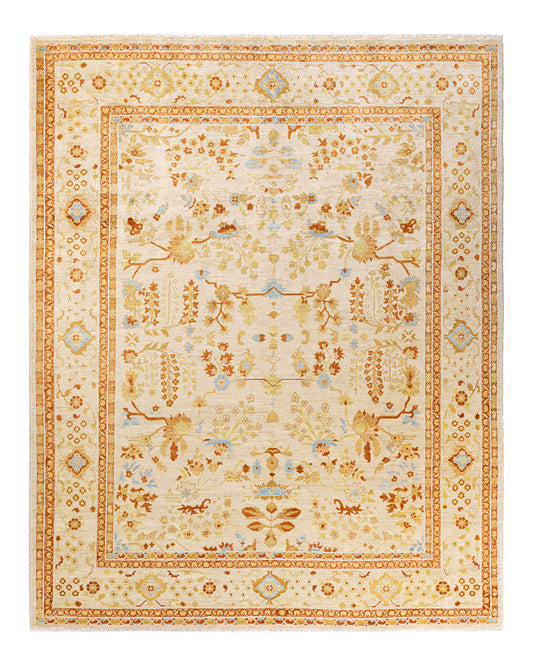 Eclectic, One-of-a-Kind Hand-Knotted Area Rug  - Ivory, 8' 2" x 10' 1"
