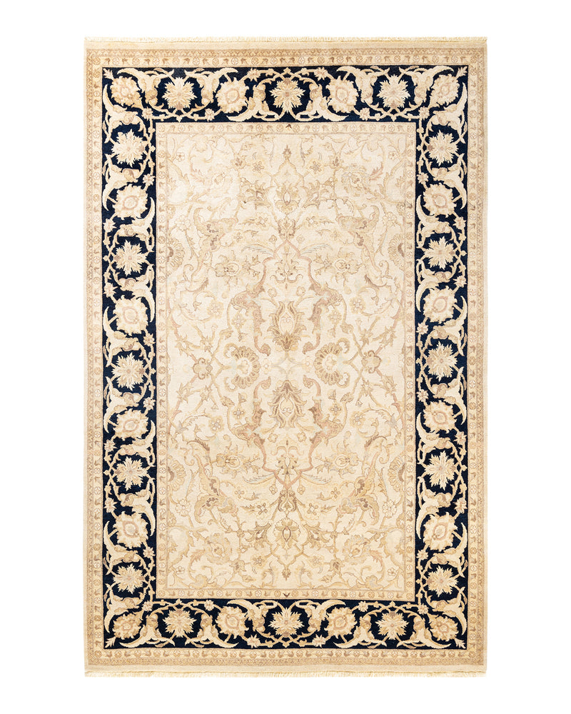 Eclectic, One-of-a-Kind Hand-Knotted Area Rug  - Ivory, 6' 1