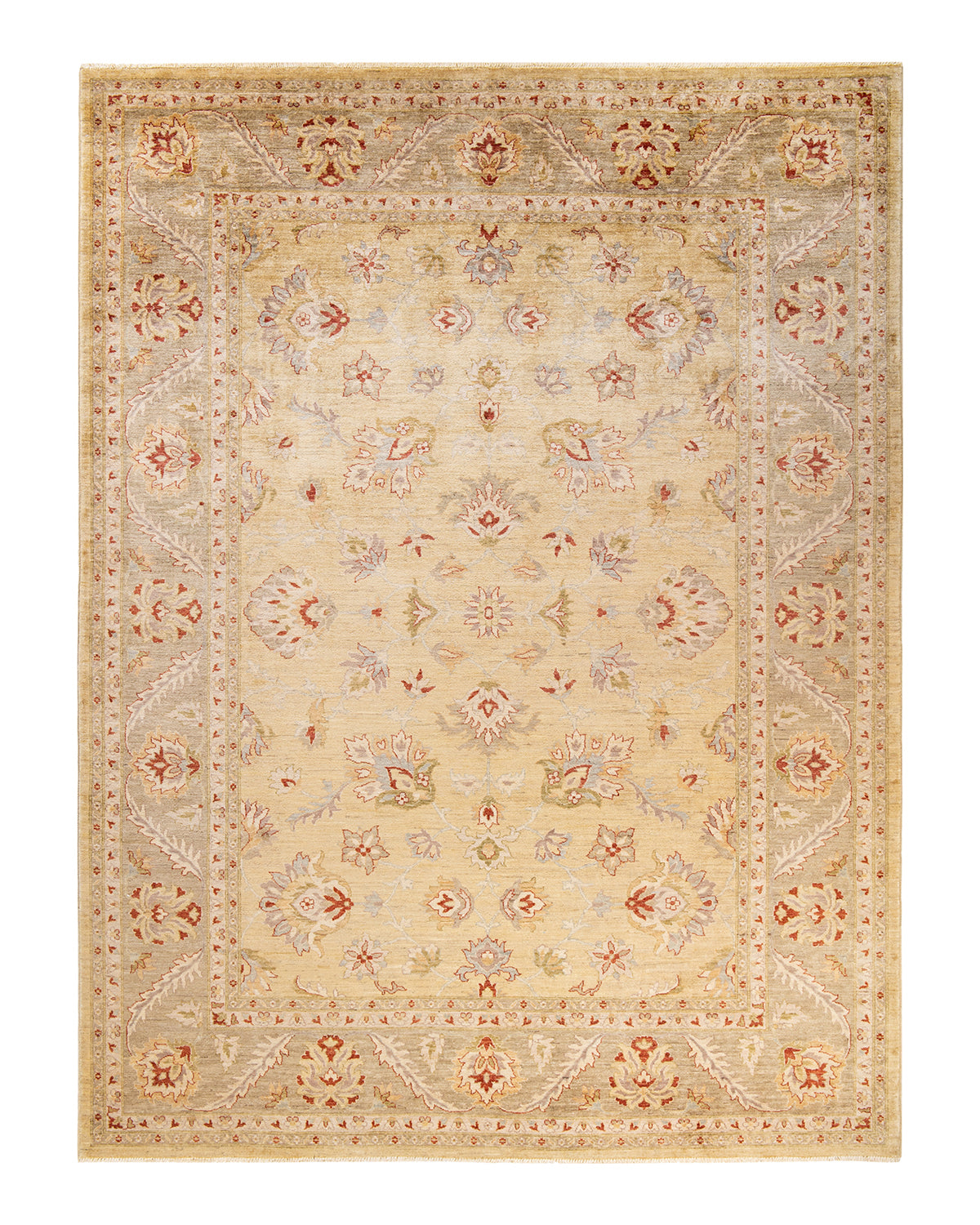 Eclectic, One-of-a-Kind Hand-Knotted Area Rug  - Ivory, 8' 7" x 11' 5"