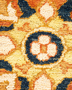 Eclectic, One-of-a-Kind Hand-Knotted Area Rug  - Orange, 9' 0" x 11' 10"
