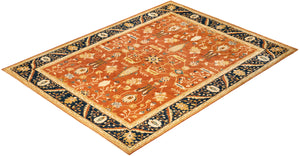 Eclectic, One-of-a-Kind Hand-Knotted Area Rug  - Orange, 9' 0" x 11' 10"