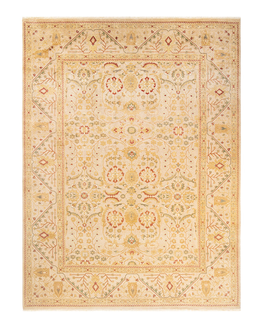 Eclectic, One-of-a-Kind Hand-Knotted Area Rug  - Ivory, 9' 2" x 12' 4"