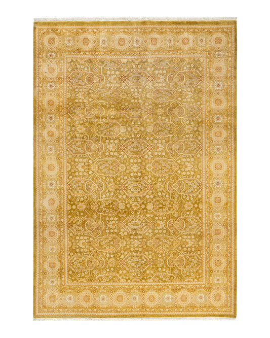 Mogul, One-of-a-Kind Hand-Knotted Area Rug  - Green,  6' 2" x 9' 0"