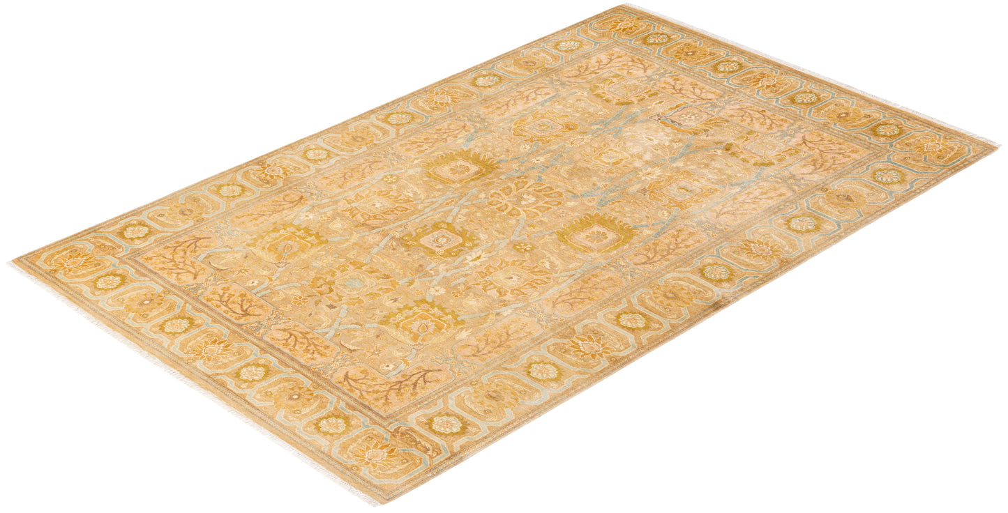 Mogul, One-of-a-Kind Hand-Knotted Area Rug  - Yellow,  6' 0" x 9' 8"