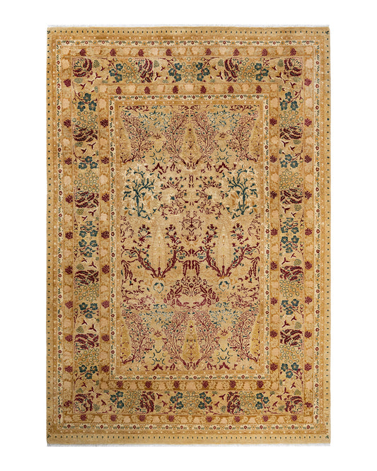 Mogul, One-of-a-Kind Hand-Knotted Area Rug  - Yellow, 6' 0" x 8' 9"