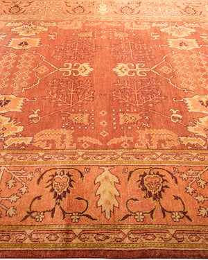Eclectic, One-of-a-Kind Hand-Knotted Area Rug  - Orange, 6' 3" x 8' 5"