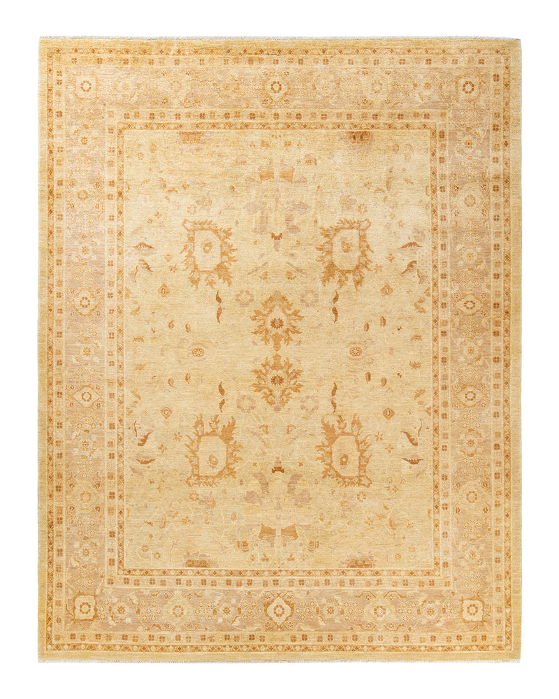 Eclectic, One-of-a-Kind Hand-Knotted Area Rug  - Ivory,  8' 2