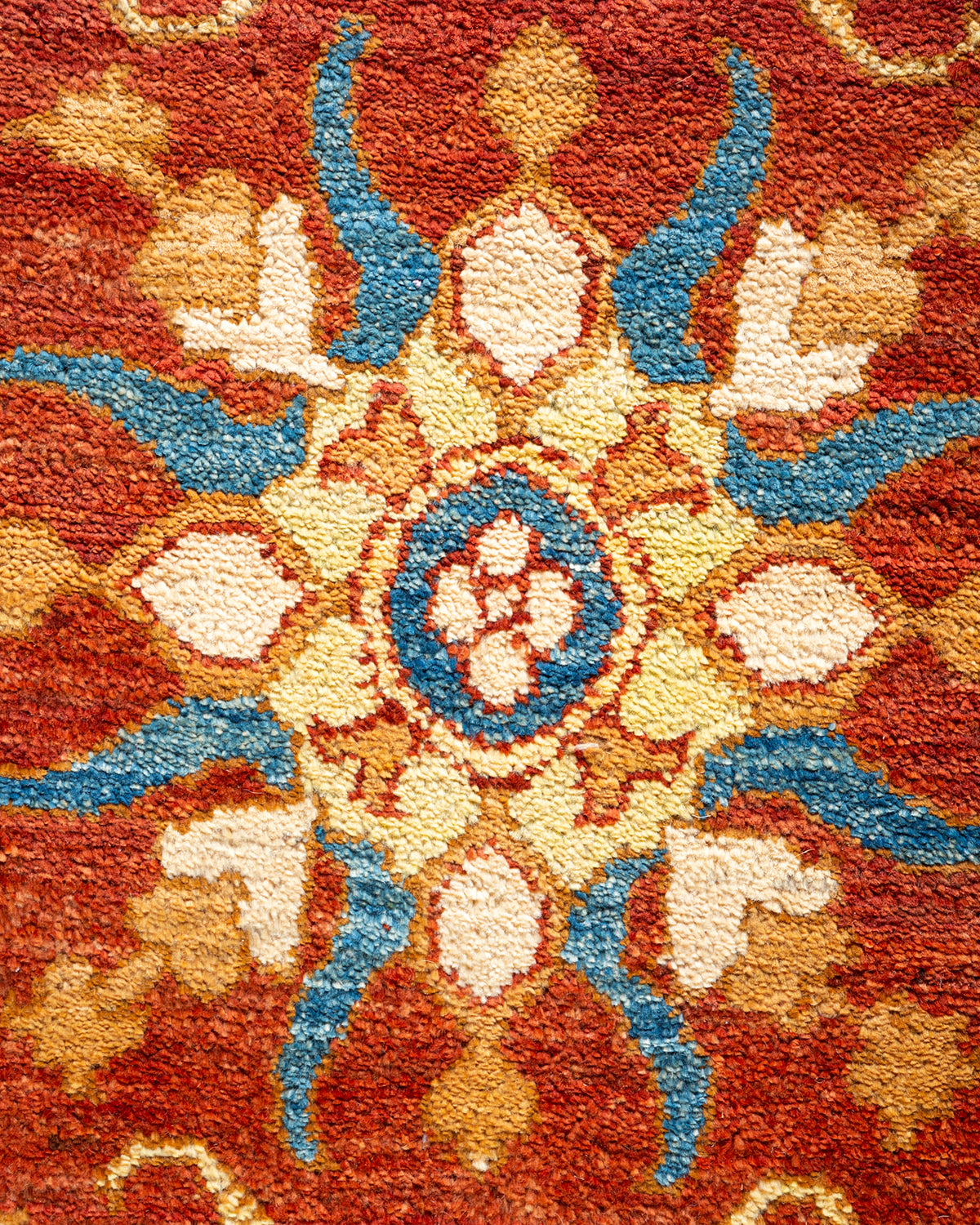 Eclectic, One-of-a-Kind Hand-Knotted Area Rug  - Orange,  8' 2" x 9' 10"