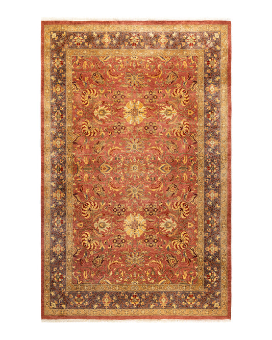 Eclectic, One-of-a-Kind Hand-Knotted Area Rug  - Pink,  6' 2" x 8' 10"