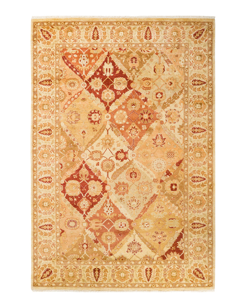Eclectic, One-of-a-Kind Hand-Knotted Area Rug  - Ivory, 6' 2