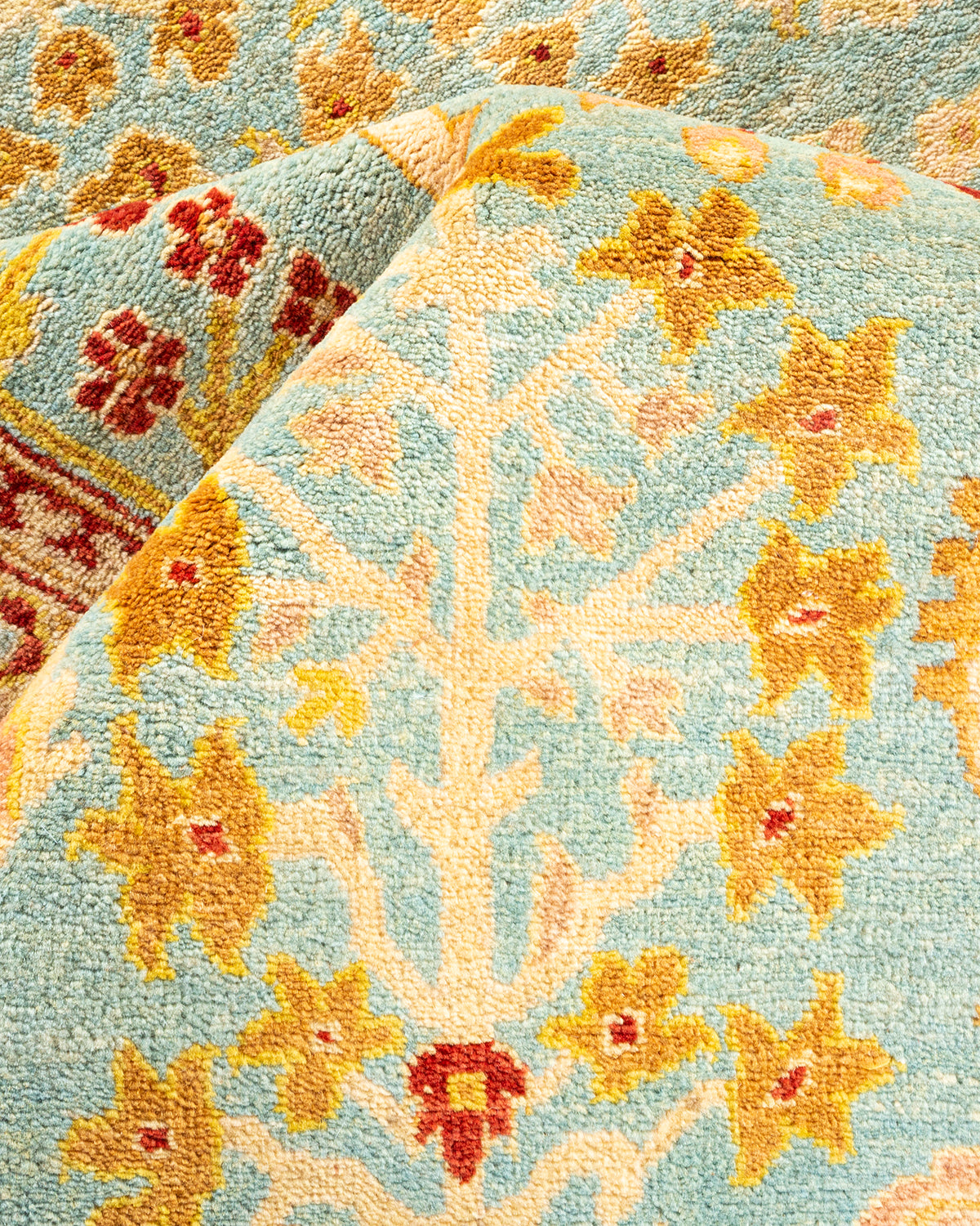 Eclectic, One-of-a-Kind Hand-Knotted Area Rug  - Light Blue,  8' 1" x 10' 1"